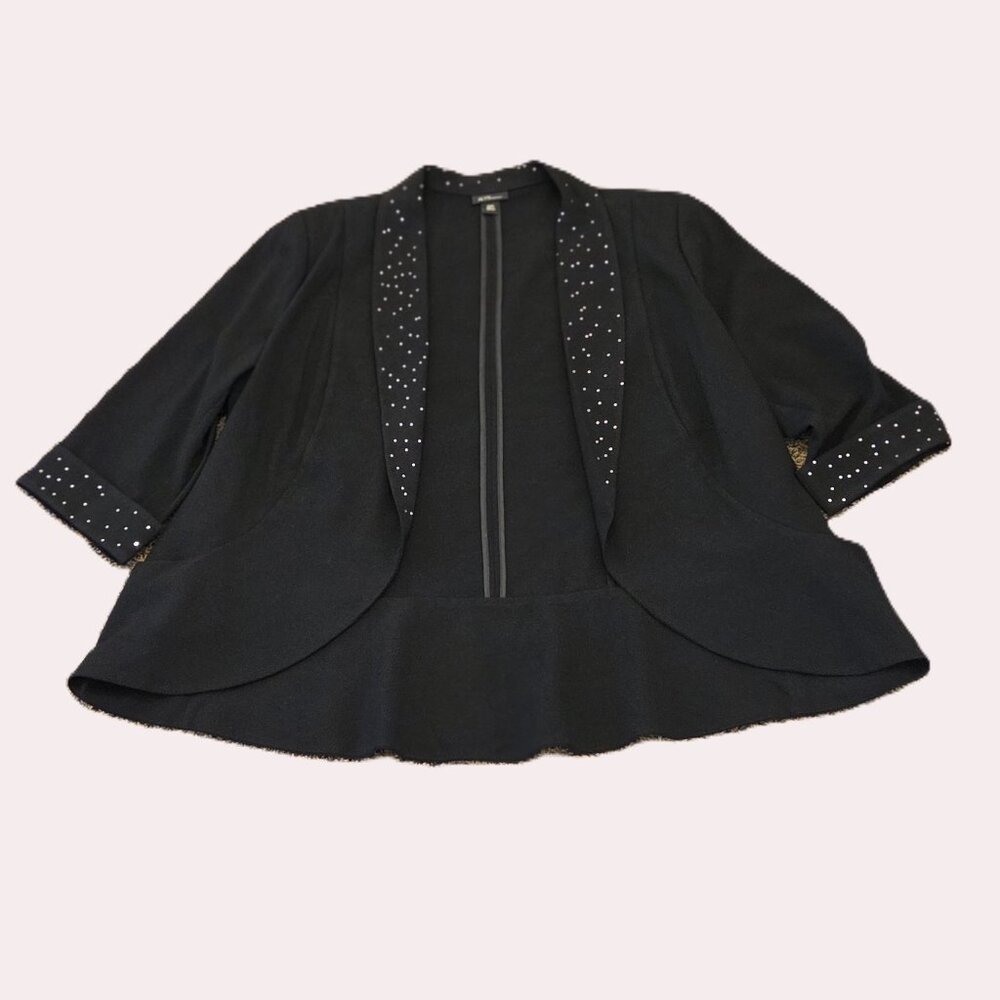 ALYX WOMAN BLACK TUX STYLE JACKET WITH SEQUINS ACCENTS sz 20W